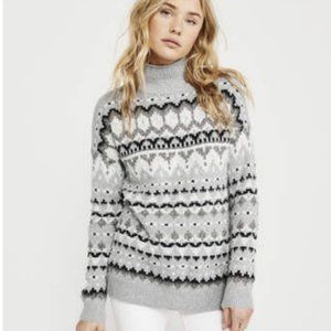 NWT Abercrombie&Fitch Cotton Blend Fair Isle Style Turtleneck Pullover Sweater.M